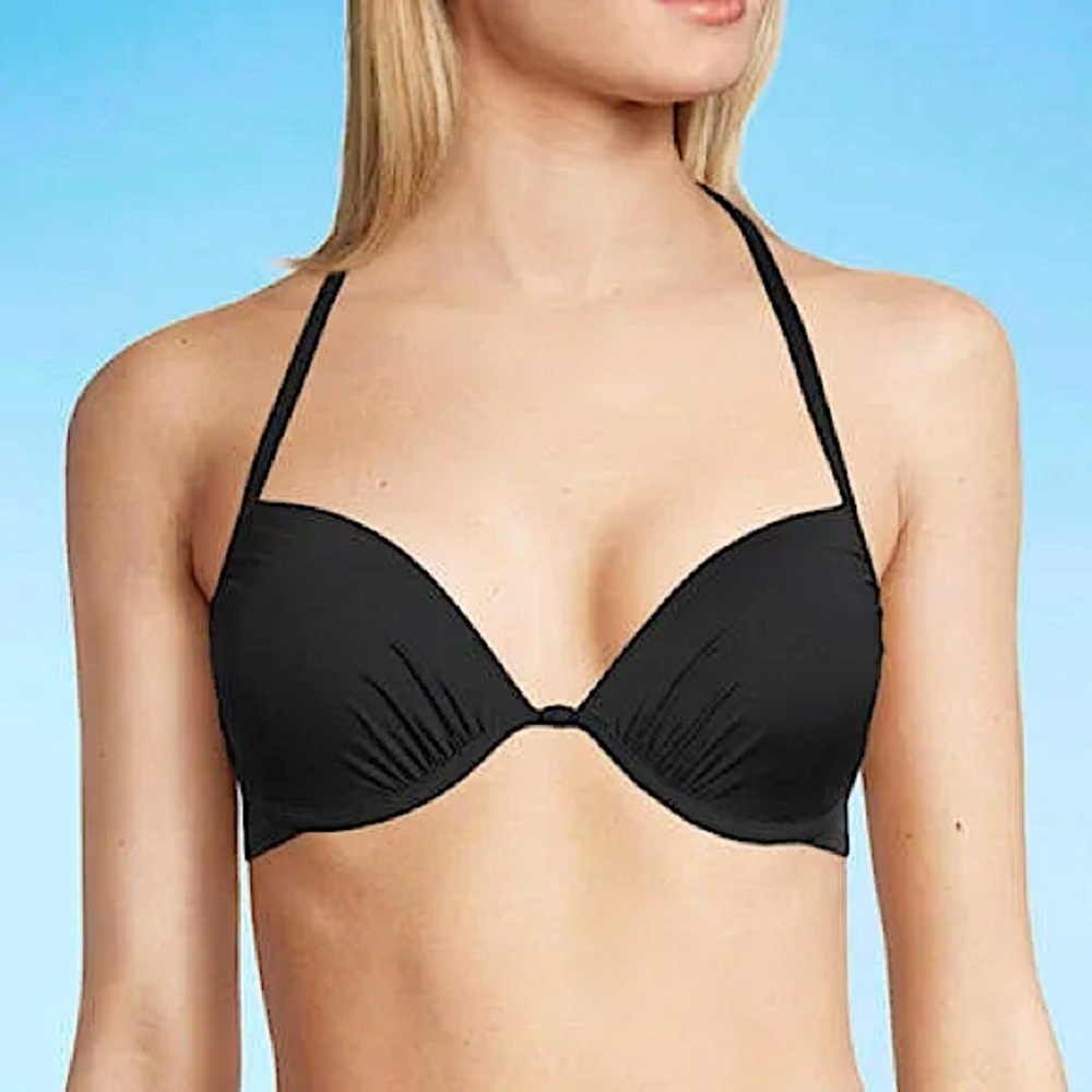 Mynah Black Push-Up Padded Underwire Bikini Top XL